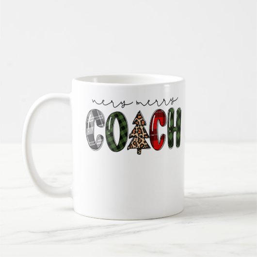 Sehr froher Coach Buffalo Karierte Weihnachtsanlei Kaffeetasse (Links)