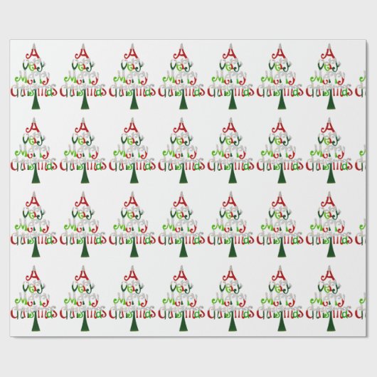 Sehr froher Weihnachtsbaum Geschenkpapier (Flach)