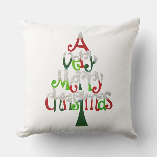 Sehr froher Weihnachtsbaum Kissen (Vorderseite)