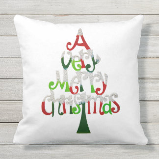 Sehr froher Weihnachtsbaum Kissen