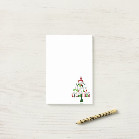 Sehr froher Weihnachtsbaum Post-it Klebezettel (Auf Schreibtisch)