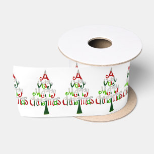 Sehr froher Weihnachtsbaum Satinband