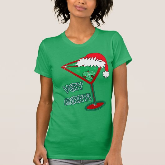 Sehr fröhlich! Weihnachtsmartini-Shirt T-Shirt (Vorderseite)
