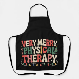 Sehr fröhliche Physiotherapie-Weihnachtsbaumlichte Schürze