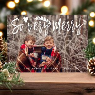 Sehr fröhliche Pinsel-Schrift Moderne Weihnachts-F Feiertagskarte