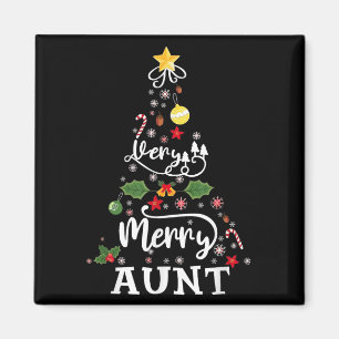 Sehr fröhliche Tante Weihnachtsbaum Leuchten Xma Magnet