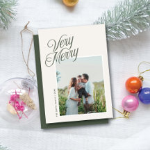Sehr fröhliche Weihnachten Elegant Script Ein Foto