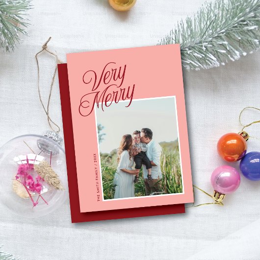 Sehr fröhliche Weihnachten Elegant Script Ein Foto
