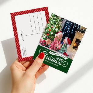 Sehr fröhliche Weihnachtsfoto Schrift Feiertagspostkarte
