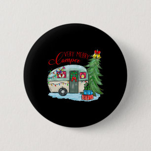 Sehr fröhlicher Camper Weihnachten Santa Camper Ca Button