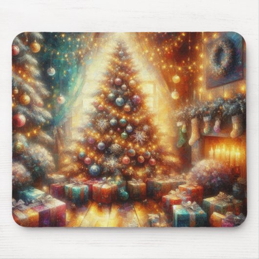 Sehr fröhlicher und heller Weihnachtsbaum auf eine Mousepad (Vorne)