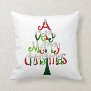 Sehr fröhlicher Weihnachtsbaum Kissen
