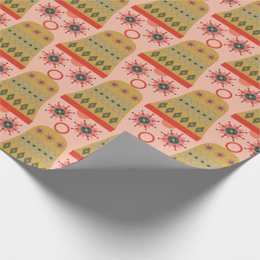 Sehr fröhliches Weihnachtsglocken-Muster Geschenkpapier (Ecke)