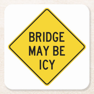 Sehr Fun Classic Bridge kann Icy Sign sein Rechteckiger Pappuntersetzer