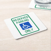 Sehr Fun Classic Reserviertes Handicap Parkzeichen Rechteckiger Pappuntersetzer (angewinkelt)