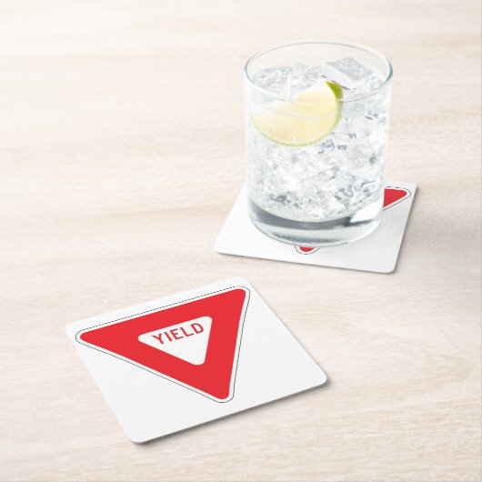 Sehr Fun Classic Yield Sign Untersetzer Set (Vor Ort)