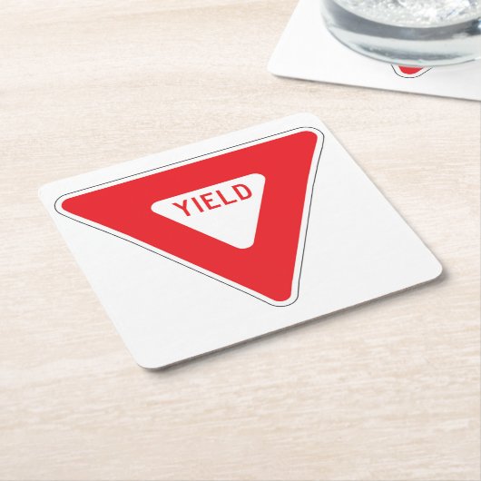 Sehr Fun Classic Yield Sign Untersetzer Set (angewinkelt)