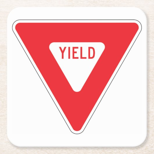 Sehr Fun Classic Yield Sign Untersetzer Set (Vorderseite)