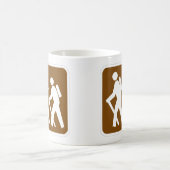 Sehr Fun Klassischer Wanderweg Zeichen Kaffeetasse (Mittel)