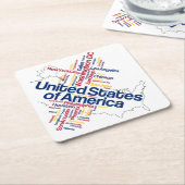 Sehr Fun USA Map / Names Untersetzer Set (angewinkelt)