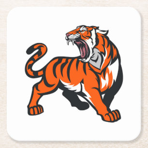Sehr Fun Wild Tiger Zeichnend Untersetzer Set