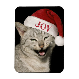 Sehr Funny Santa Cat Laugh Foto Weihnachten Magnet