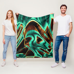 Sehr gedrehte Bänder, Aquamarine und Coffee Groove Fleecedecke