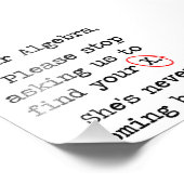 Sehr geehrte Algebra Bitte hören Sie auf, uns Frag Fotodruck (Ecke)