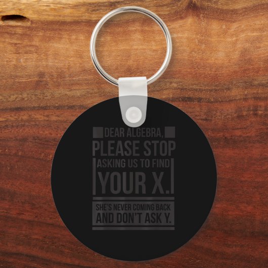 Sehr geehrte Algebra Finden X Gefragt Y Funny Math Schlüsselanhänger (Vorderseite)