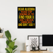 Sehr geehrte Algebra Mathematiker Mathematik Mathe Poster (Heimbüro)