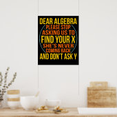 Sehr geehrte Algebra Mathematiker Mathematik Mathe Poster (Küche)
