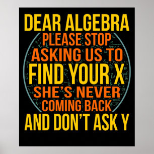 Sehr geehrte Algebra Mathematiker Mathematik Mathe Poster