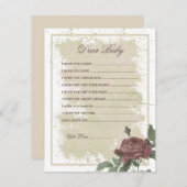 Sehr geehrte Baby Rustic Floral Burgundy Blush Bab (Vorne/Hinten)