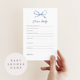 Sehr geehrte Baby Shower Game Card mit Blue Bow