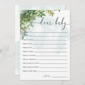 Sehr geehrte Baby Watercolor Greenerity Baby Showe Einladung (Vorne/Hinten)