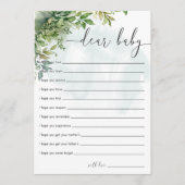 Sehr geehrte Baby Watercolor Greenerity Baby Showe Einladung (Vorderseite)