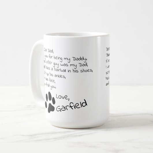 Sehr geehrte Cat Vater Mama Anpassbare Pet Name Ka Kaffeetasse (Vorderseite Links)