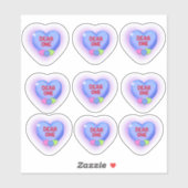 Sehr geehrte Damen und Herren, Lila Herz Valentine Aufkleber (Blatt)