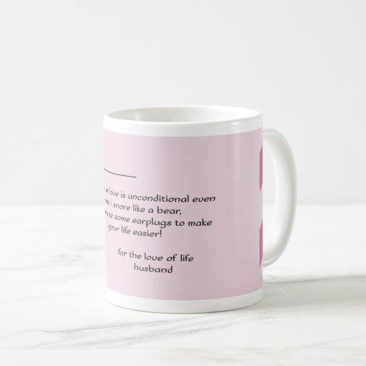 Sehr geehrte Ehefrau: Funny Letter Design Kaffeetasse (VorderseiteRechts)