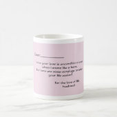 Sehr geehrte Ehefrau: Funny Letter Design Kaffeetasse (Mittel)