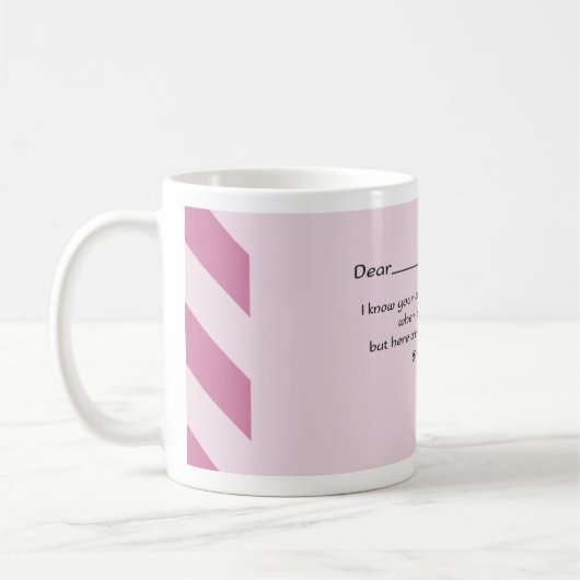 Sehr geehrte Ehefrau: Funny Letter Design Kaffeetasse (Links)