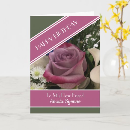 Sehr geehrte Freundin, Geburtskarte Karte (Gelbe Blume)