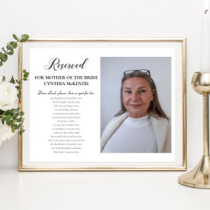 Sehr geehrte Lord Mother of Bride Foto Memorial We Poster