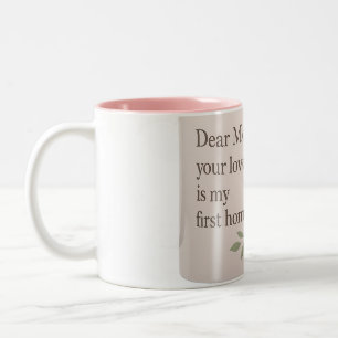 Sehr geehrte Mama - Blumenzauber mit herzlicher Ta Zweifarbige Tasse