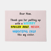 Sehr geehrte Mama, danke, dass Sie einen verwöhnte Fußmatte (Vorderseite)