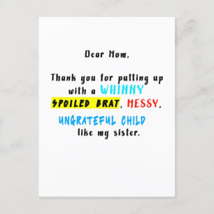 Sehr geehrte Mama, danke, dass Sie einen verwöhnte Postkarte