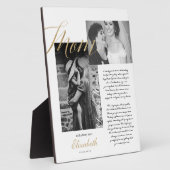 Sehr geehrte Mama | Gold Mama Script Wedding Messa Fotoplatte (Seite)