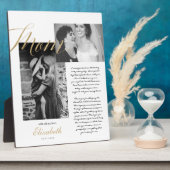 Sehr geehrte Mama | Gold Mama Script Wedding Messa Fotoplatte (Seite)