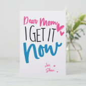 Sehr geehrte Mama, ich bekomme es jetzt, benutzerd Einladung (Stehend Vorderseite)