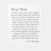 Sehr geehrte Mama Letter Fun Typografy Personalisi Fleecedecke (Vorderseite)